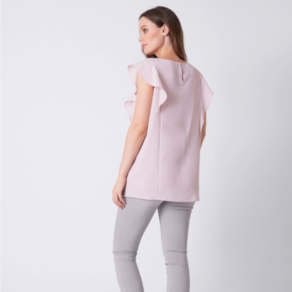 Seraphine Maternity Blush Lined Flutter Sleeve Blouse Size US 2